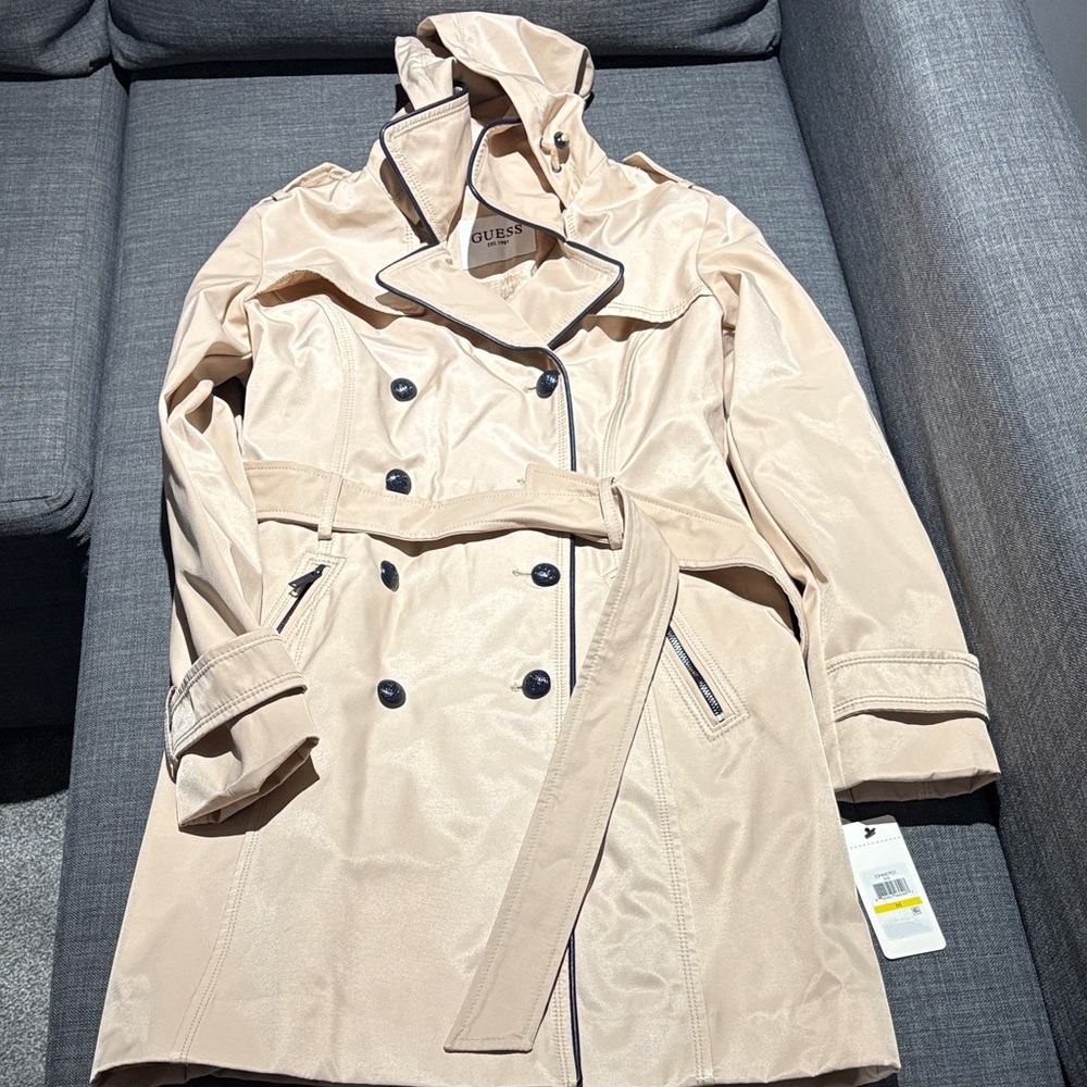 GUESS Beige Jacket with Black Trim